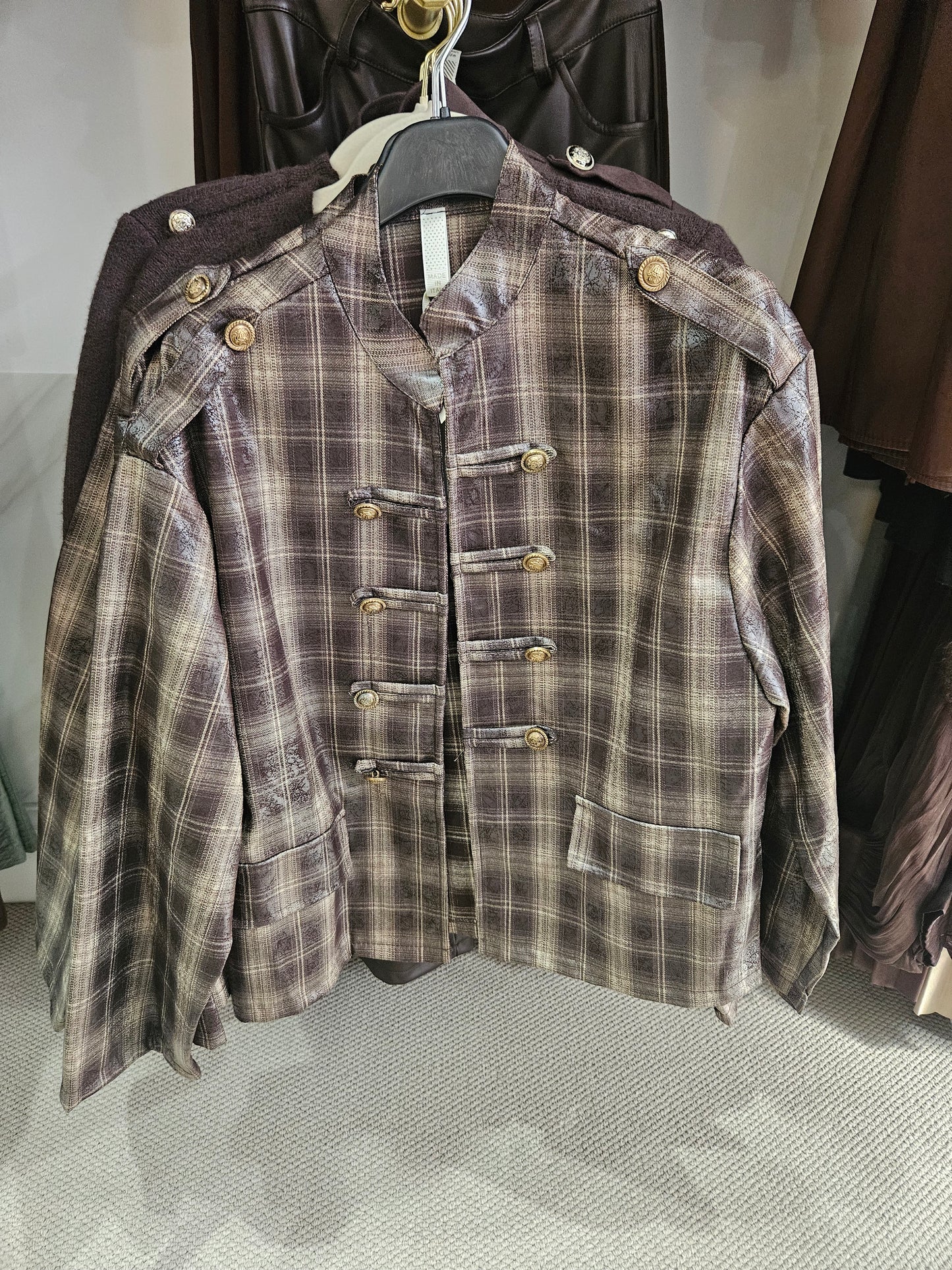 Checked Military Jacket
