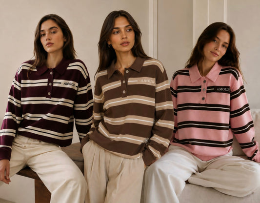 Amour Super Soft Bold Striped Jumper - (choose your Colour)