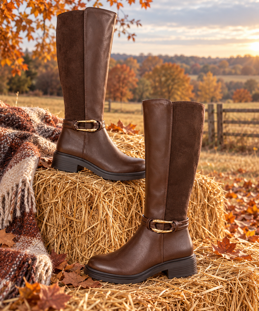 Bayswater Knee High Boots - Chocolate (choose your Size)