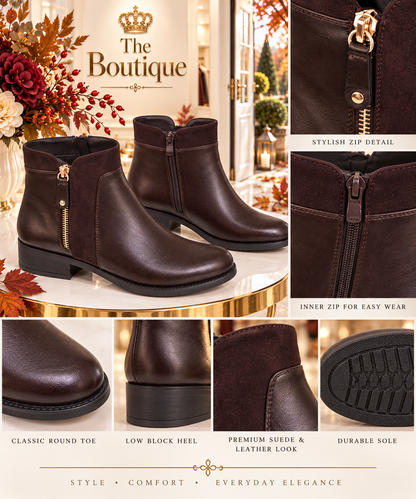 Douglas Ankle Boots - Chocolate (choose your Size)