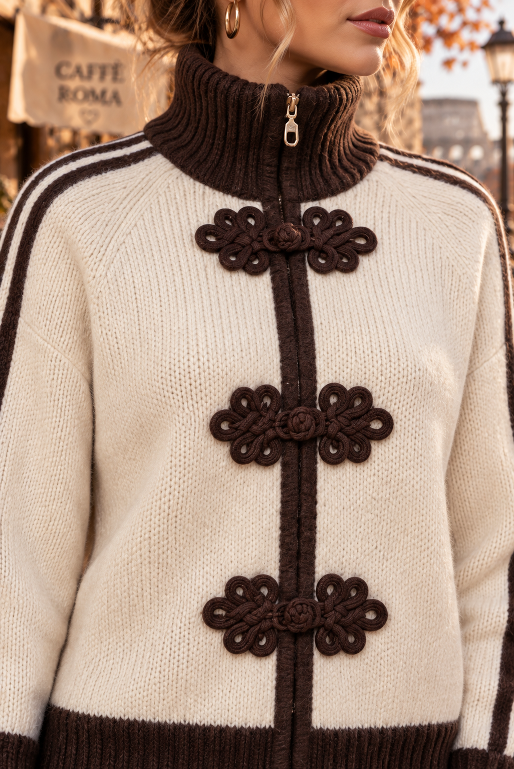 Military Style Jumper with Funnel Neck  - (choose your Colour)