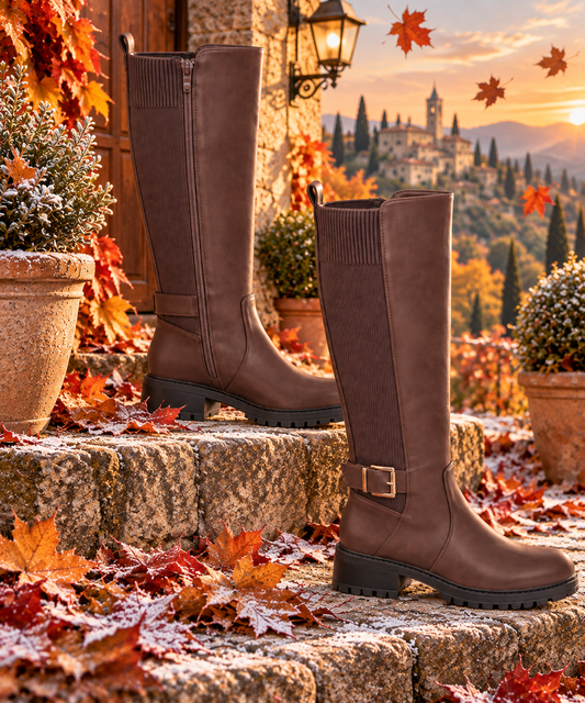 Bayswater Knee High Boots - Chocolate (choose your Size)