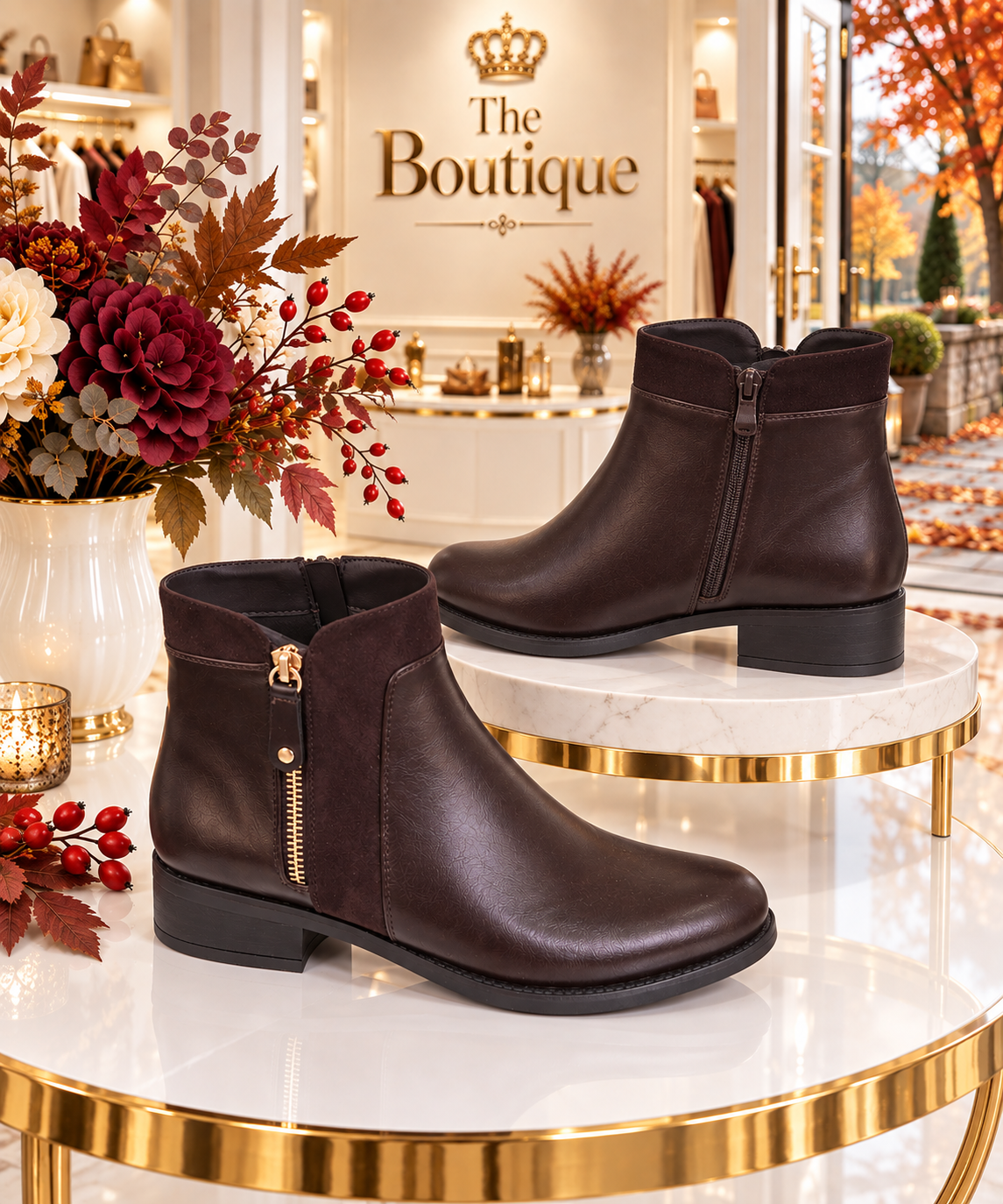 Douglas Ankle Boots - Chocolate (choose your Size)