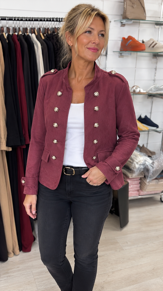 Elina Military Jacket - Faux Suede (Petite 6-10)