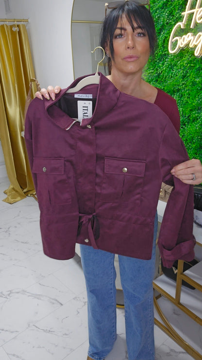 Melissa Suede Zip Jacket - Tie