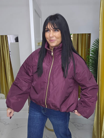 Patsy Padded Funnel Neck Bomber Jacket - (choose your Colour)