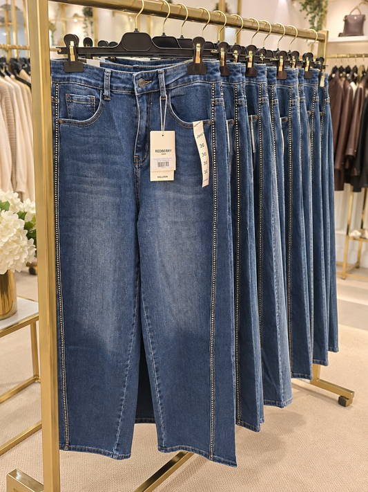 Bella Barrel Leg Jeans - Diamante