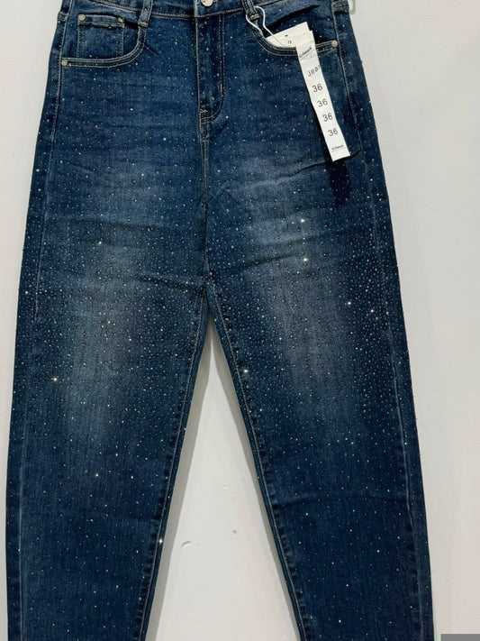 Sassy Sparkle Barrel Leg Jeans