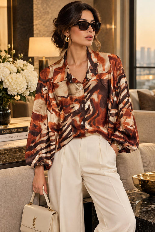 Leona Animal Print Blouse