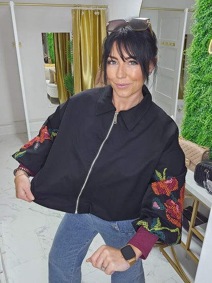 Betsy Embroidered Bomber Jacket