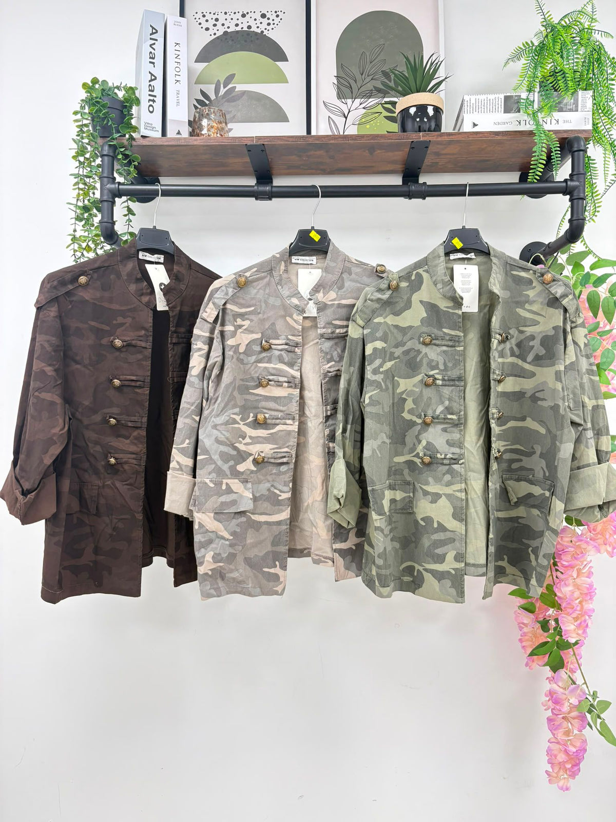 Camo Print Military Jacket - ( Magic Material )