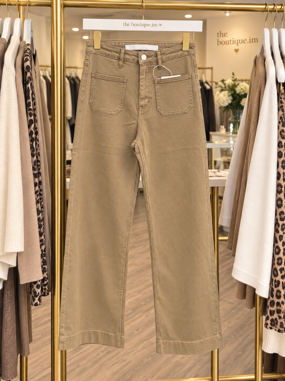 Darby Wide Leg Jeans - Camel