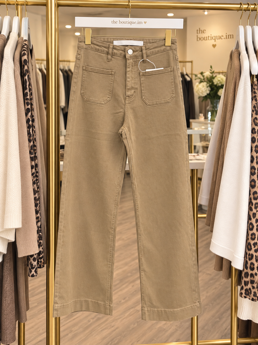 Darby Wide Leg Jeans - Camel