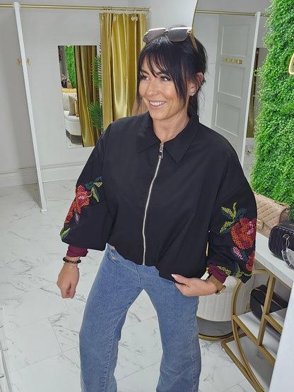 Betsy Embroidered Bomber Jacket