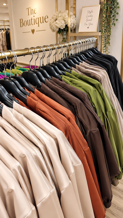 Selina Silky Sateen Bomber Jacket - (choose your colour)