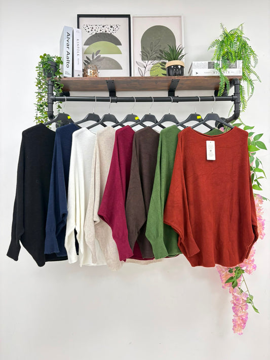 Basic Fine Knit Jumper -One Size Fits 8-16/18