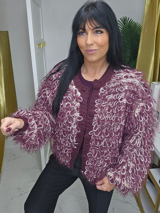 Lucy Loop Cardigan - Berry