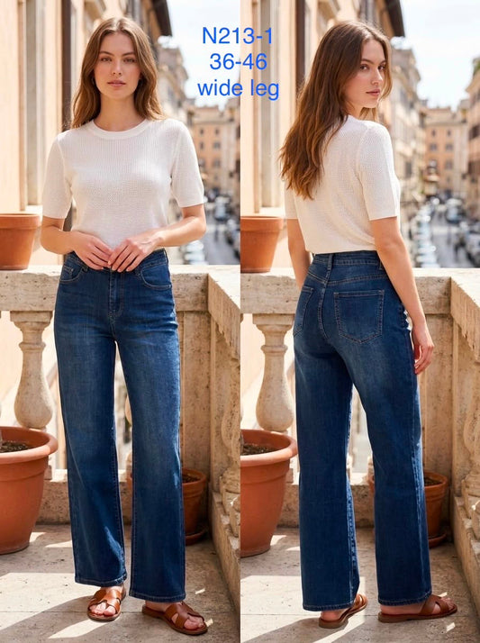 Sheena Wide Leg Jeans - Dark Denim
