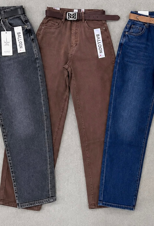 Chelsea Barrel Leg Jeans - Chocolate