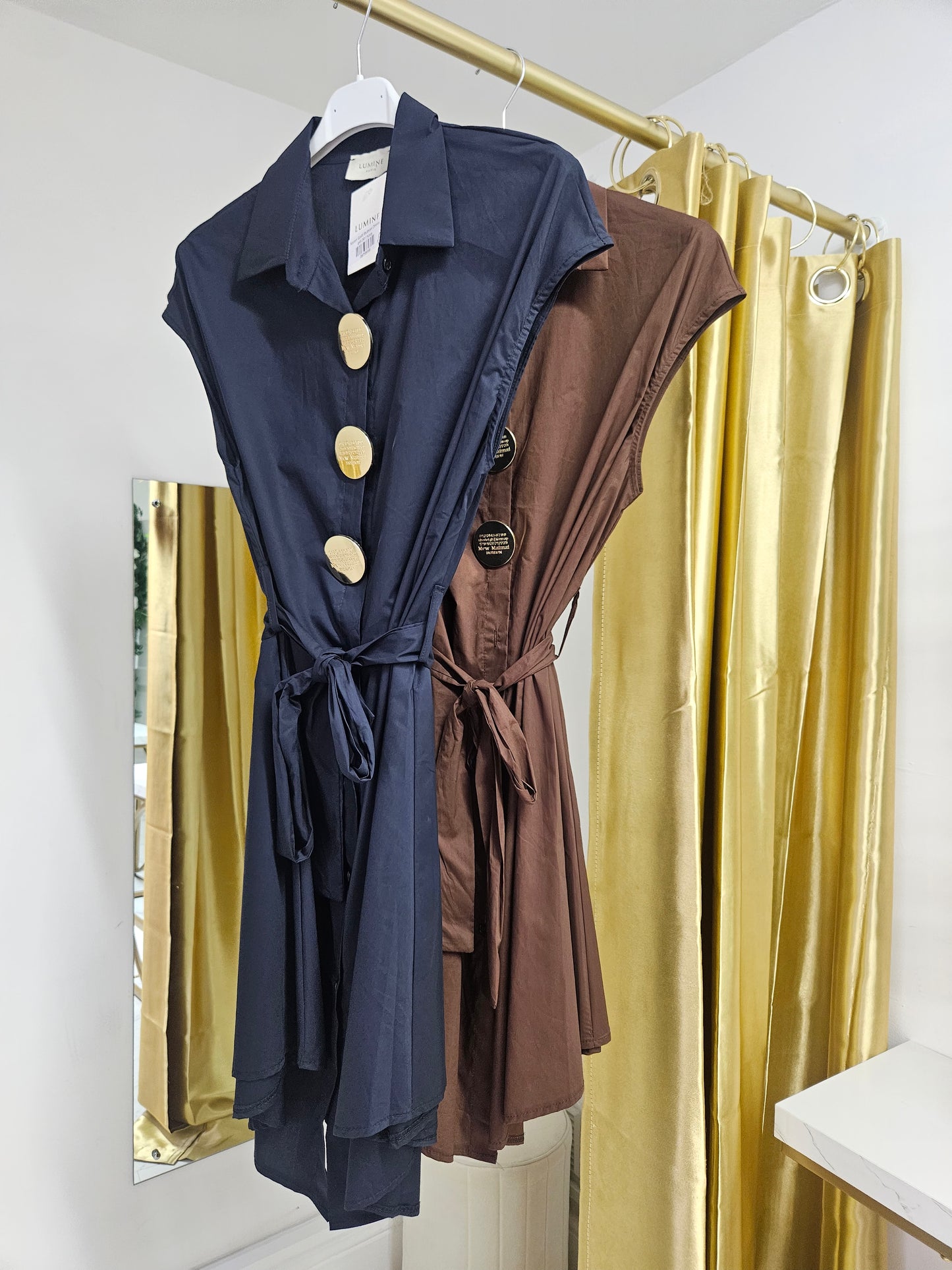 Karen Gold Button Dress