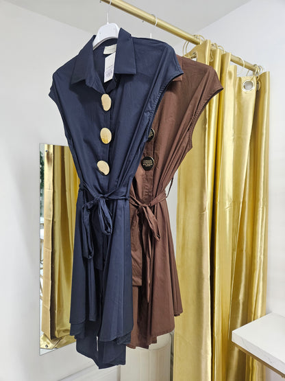 Karen Gold Button Dress