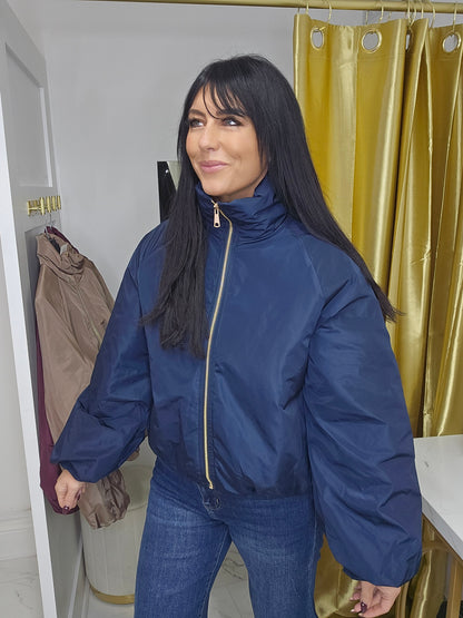 Patsy Padded Funnel Neck Bomber Jacket - (choose your Colour)