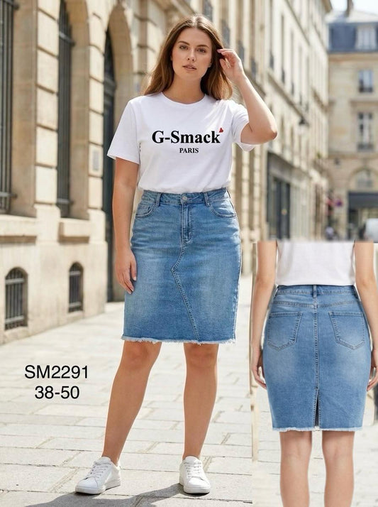 Freya Frayed Denim Skirt